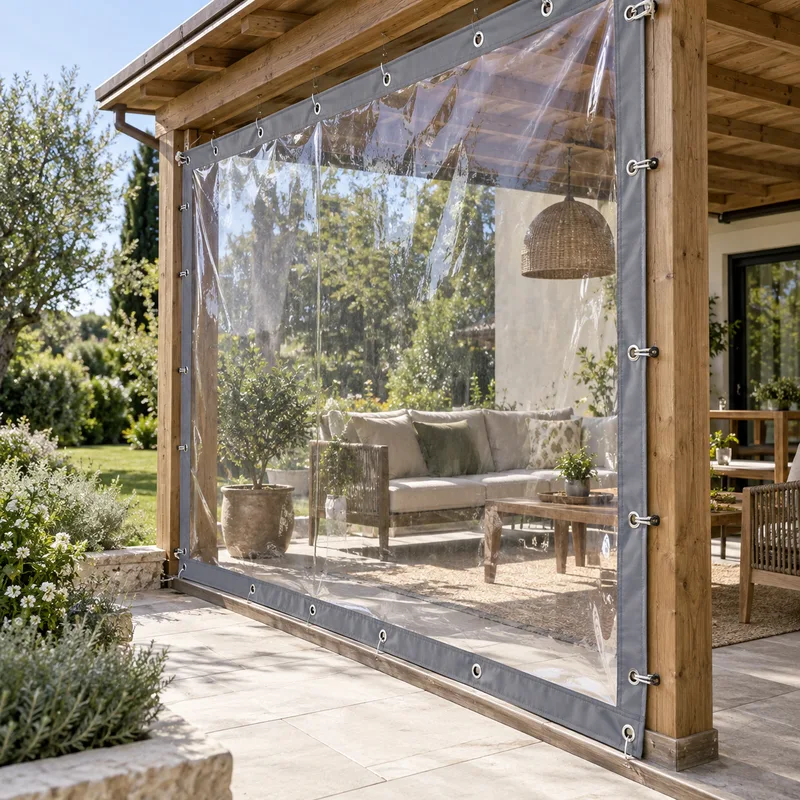 Fermer une terrasse avec une bâche transparente